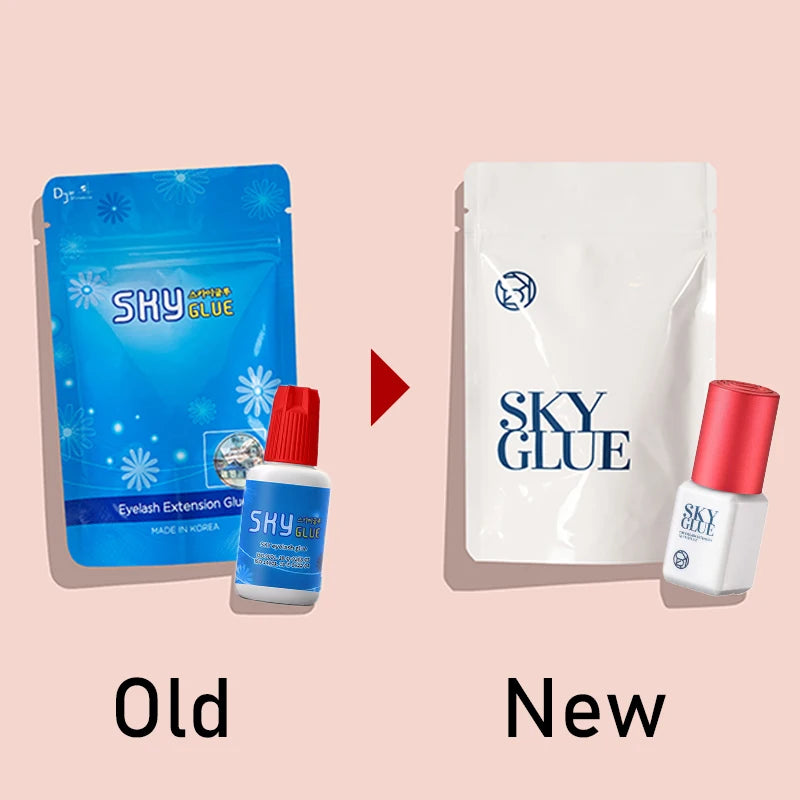 5 Bottles SKY S Plus Eyelash Extension Glue 5ml Red Cap Original Korean Adhesive for Professional Use