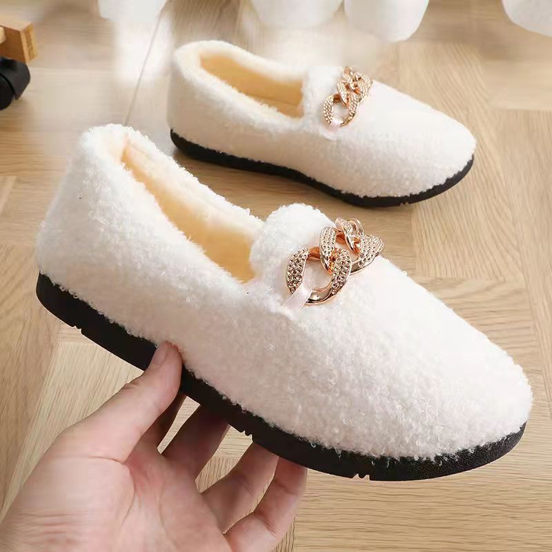 Womens Slippers Warm Plush Lining Slip On Moccassins 2023