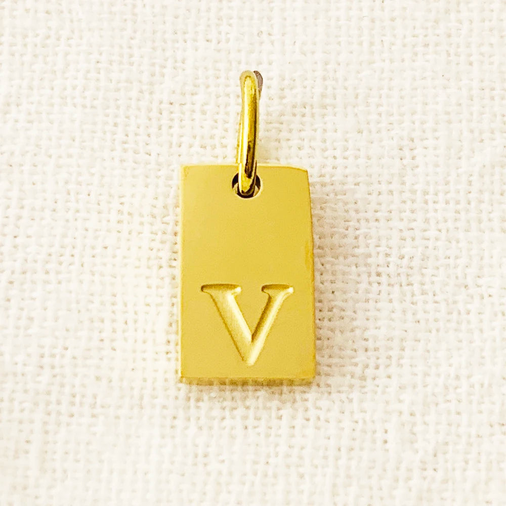 SUNIBI Alphabet Charm Pendant for Necklaces Stainless Steel Jewelry