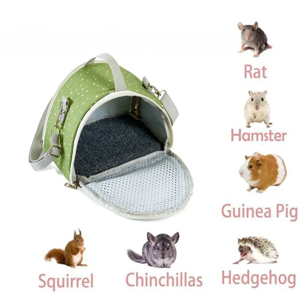 Pet Hamster Bag Breathable Small Pet Carrier Bag Breathable Comfortable for Guinea Pig Rabbit Hedgehog Pet Travel Tote Bag