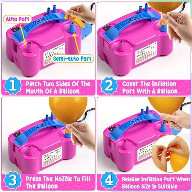 Electric Balloon Pump Double Hole Automatic Inflatable Machine