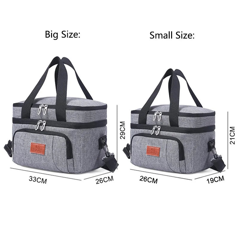 Multifunctional Double Layers Tote Cooler Lunch Bag β Large Capacity for Travel and Picnic