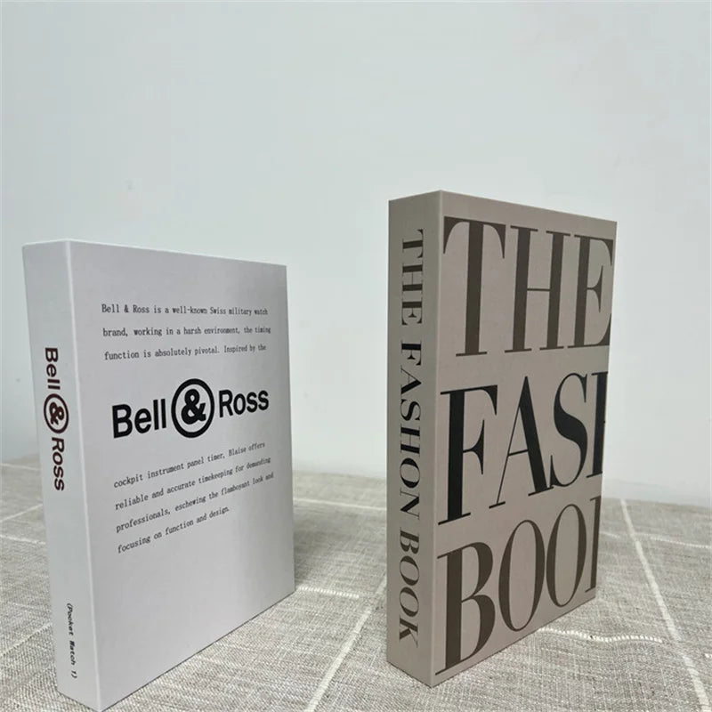 2 Piece Luxury Fake Book Decoration Set for Home and Cafe Decor Vintage Style Ornaments for Study and Club