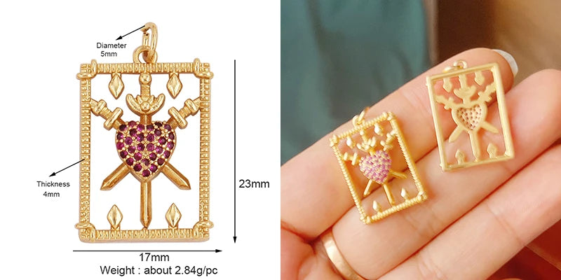 Classics Love Heart Star Zircon Focal Charm Pendant 18K Gold Plated Shell Pearl Jewelry