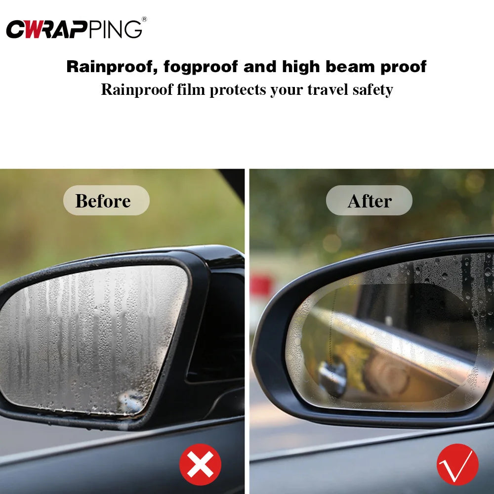 4PCS Car Rainproof Film Set Waterproof Anti-fog Stickers