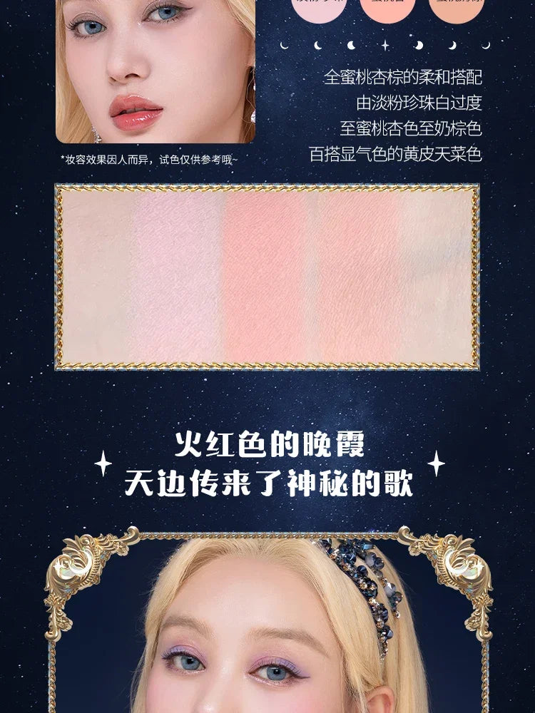 Flower Knows Tri-Color Gradient Cheek Blush Moonlight Mermaid Matte Finish Vegan Cruelty Free Makeup