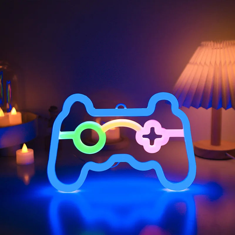 Gamer Neon Sign Lights USB Battery Powered Controller Lamp