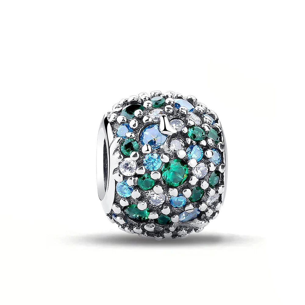 Authentic 925 Sterling Silver Charm Sparkling Star Moon Sun Pendant Jewelry Gift