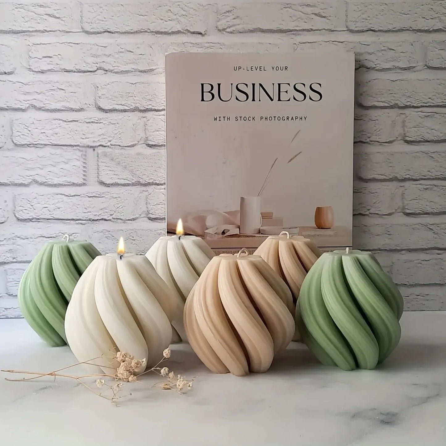 1pc 3D Geometric Pillar Candle Mold for DIY Aromatherapy Decor