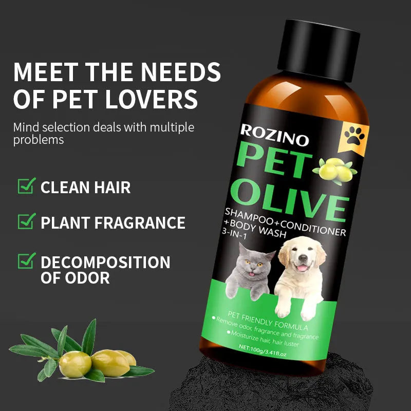 Pet Shampoo and Conditioner -based Olive Shower Gel Does Not Contain Harmful Substances Suitable for Pet Cats and Dogs