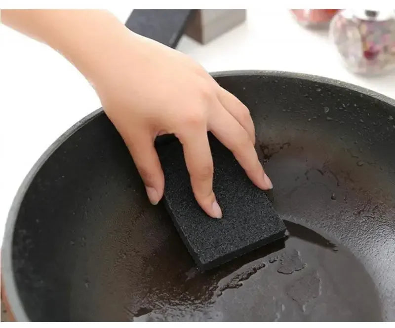 2pcs Emery Cleaning Sponge Wipe Pot Remove Rust Kitchen Utensils