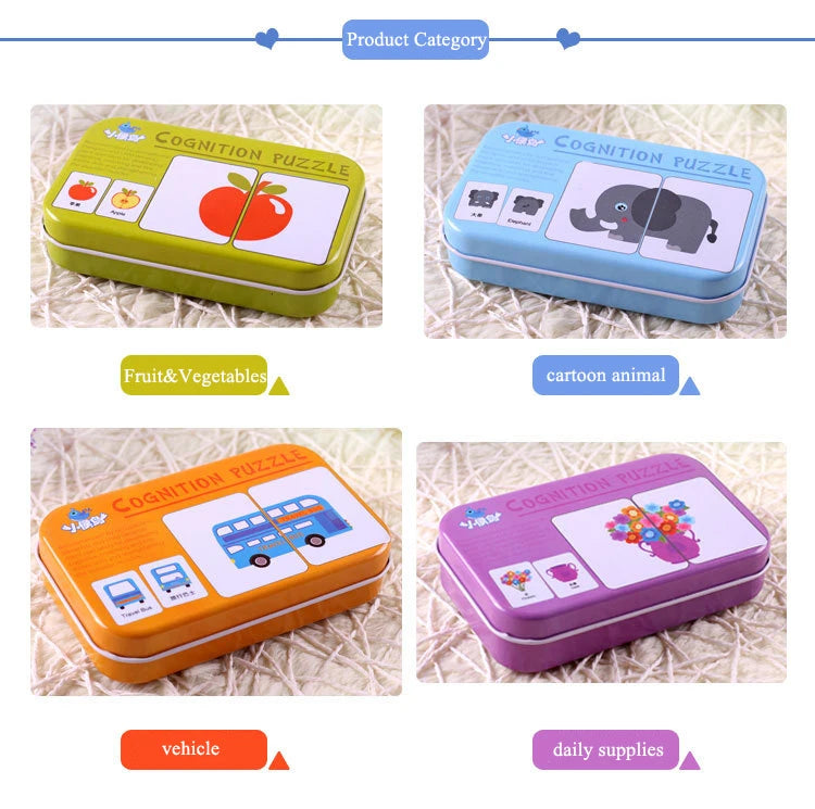 Baby Puzzle Montessori Educational Toys Wood 3D Jigsaw Puzzles For Kids 2-4 Years