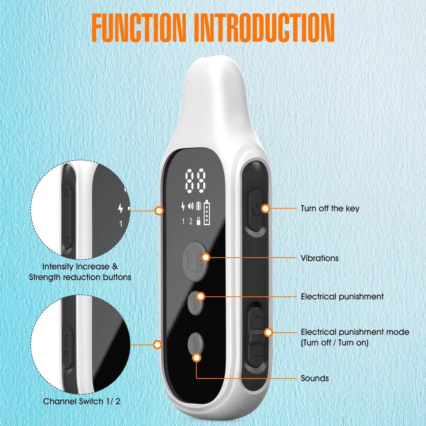 800m Waterproof Rechargeable Digital Dog Training Collar with Remote Control and LCD Display for All Sizes