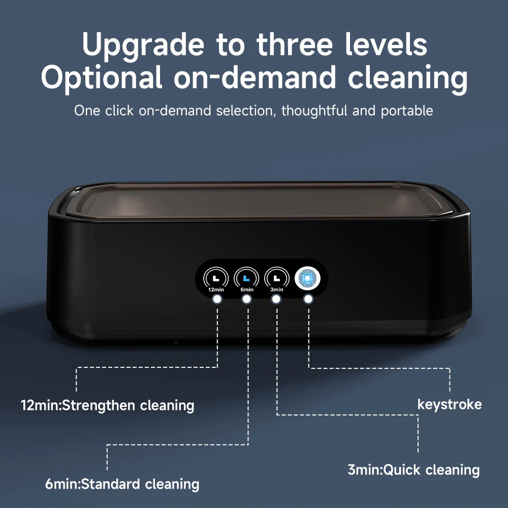 Ultrasonic Cleaner Machine Eyeglass 650ml Mini High-frequency Vibration Cleaning For Glasses Jewelry Denture Pacifier