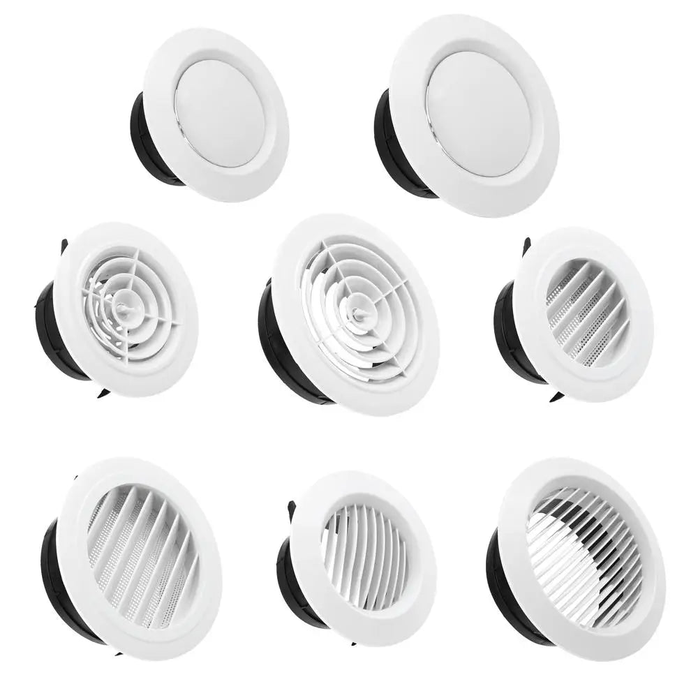 Adjustable Air Ventilation Cover Round Ducting ABS Grille for Kitchen and Bath Air Outlet