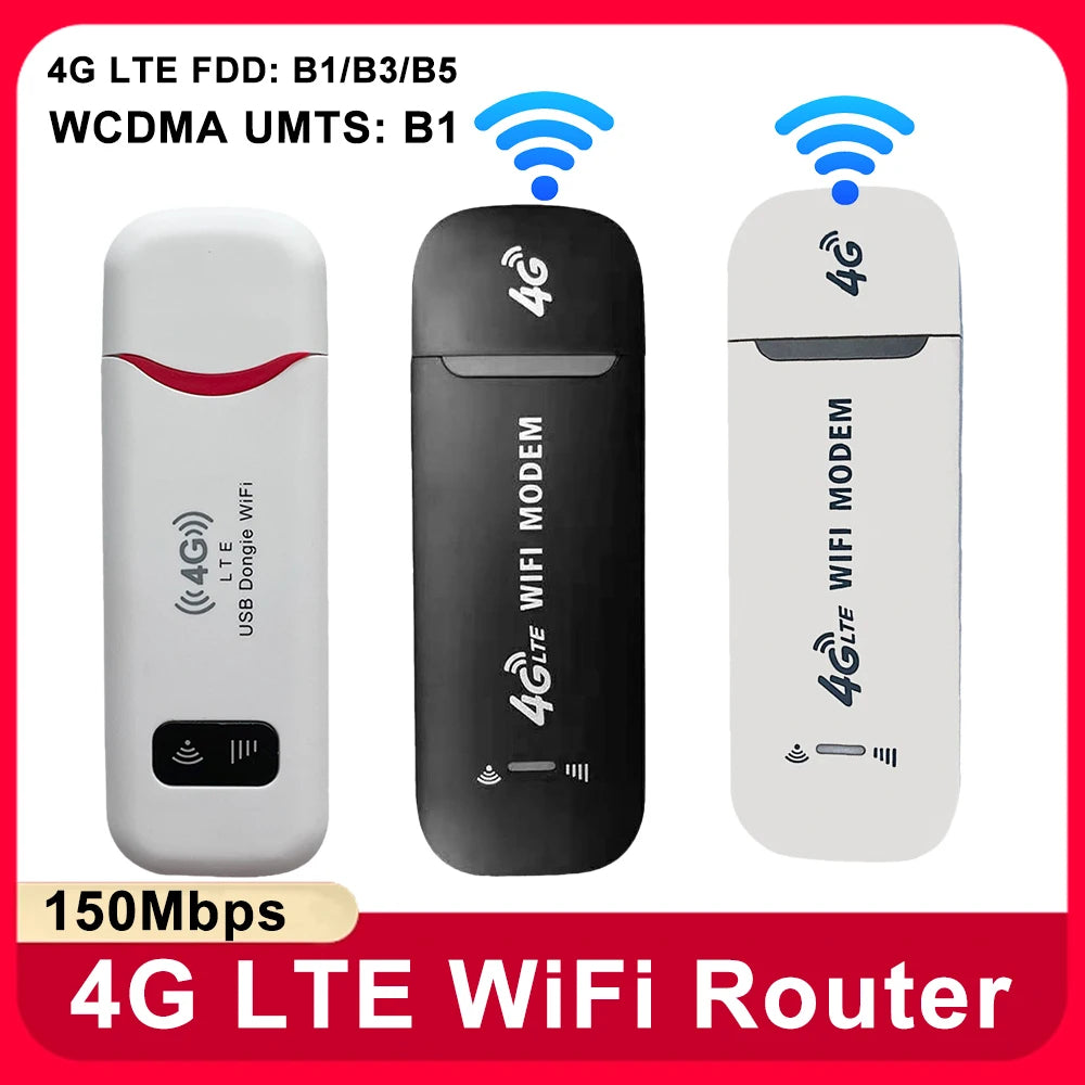 4G Wireless LTE WiFi Router Portable 150Mbps USB Modem