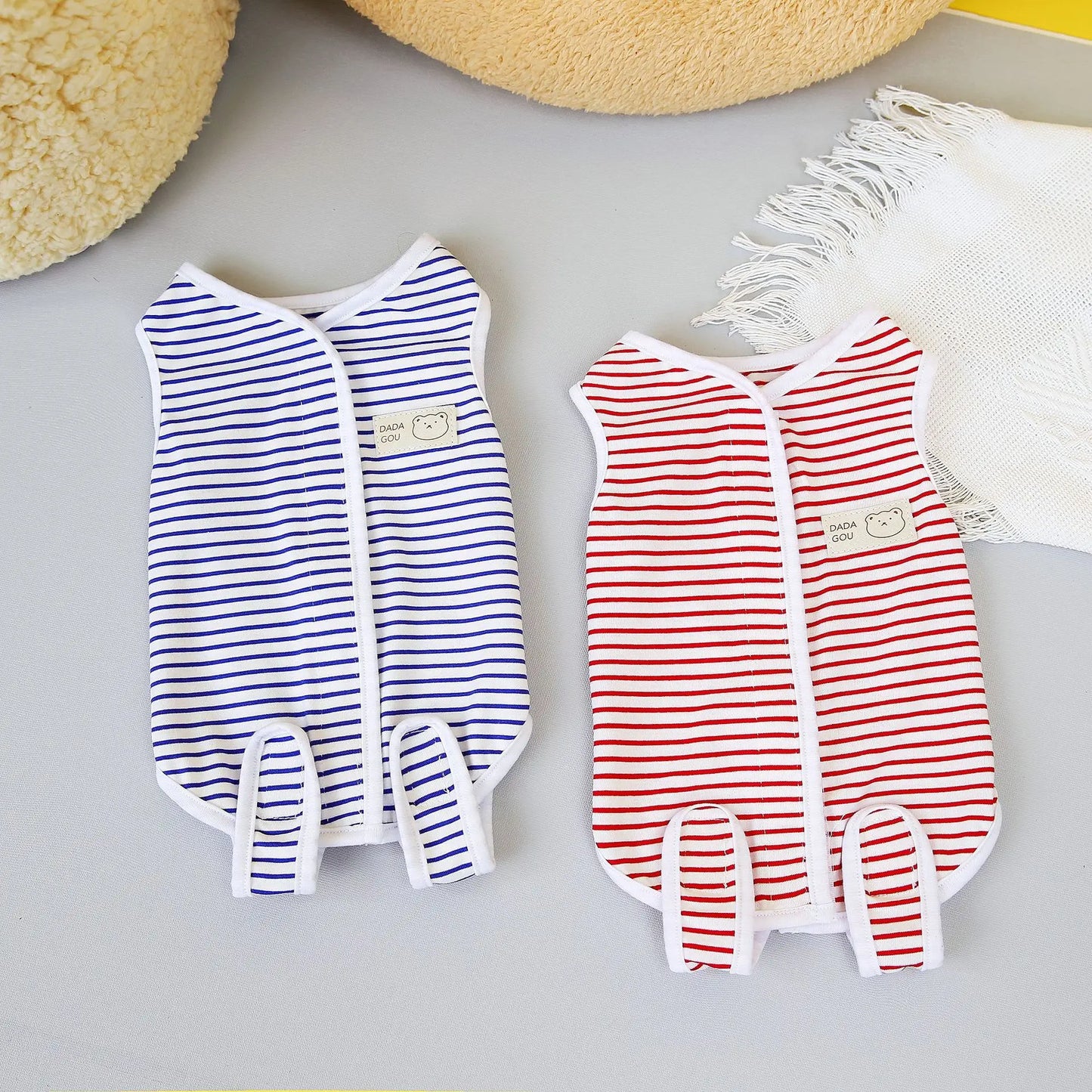 Striped Cat Sterilization Suit Pet Sterilization Suit Cat Postpartum Clothes Surgical Suit Anti Licking Weaning Suit Pet Supply