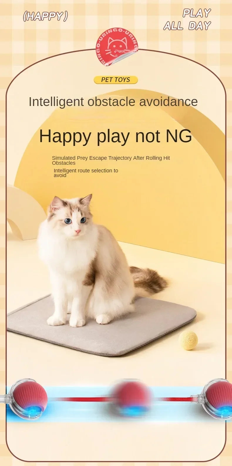 Cat Toys Interactive Ball Electronic Automatic Rolling Magic Ball