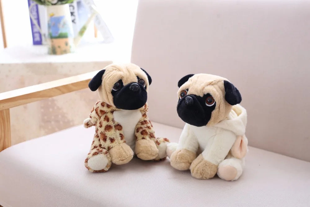 Lifelike Plush Sharpei Pug Simulation Dog Toy for Kids Adorable Cuddly Puppy Gift for Birthdays and Christmas