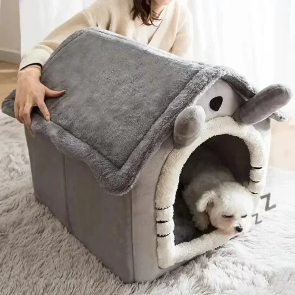 All Seasons Warm Washable Cat Dog House Soft Pet Bed Kennel for Small Medium Pets Durable Cozy Cushion