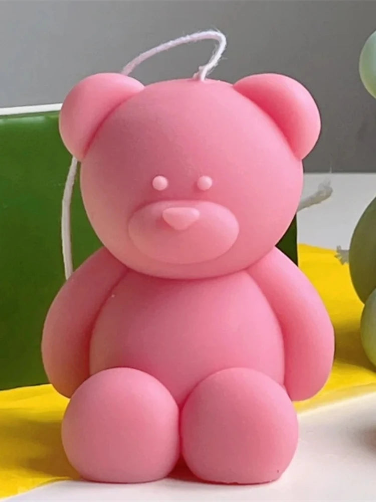 3D Cute Cartoon Bear Silicone Candle Mold for DIY Mini Bear Decor