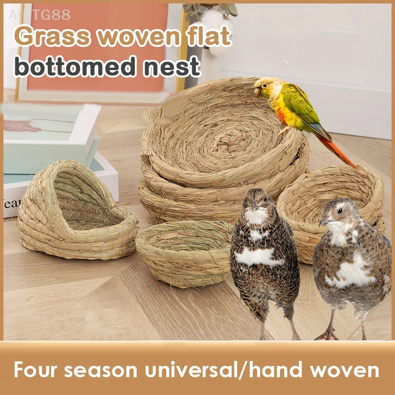 Egg Laying Rutin Chicken Nest Woven by Hand, Parrot Peony Nest, Tiger Skin Style, Excellent in Warmth Conservation