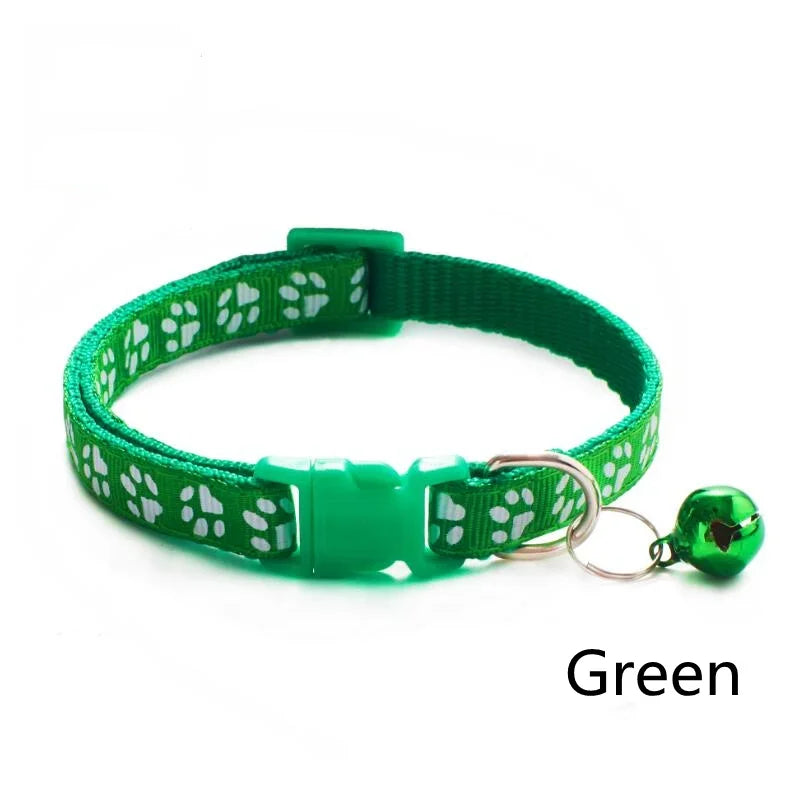 1/3/6/12/18Pcs Pet Collar With Bell Footprints Colorful Dog, Dog, Cat Accessories Cat Collar Adjustable Bell Ring Necklace Pet