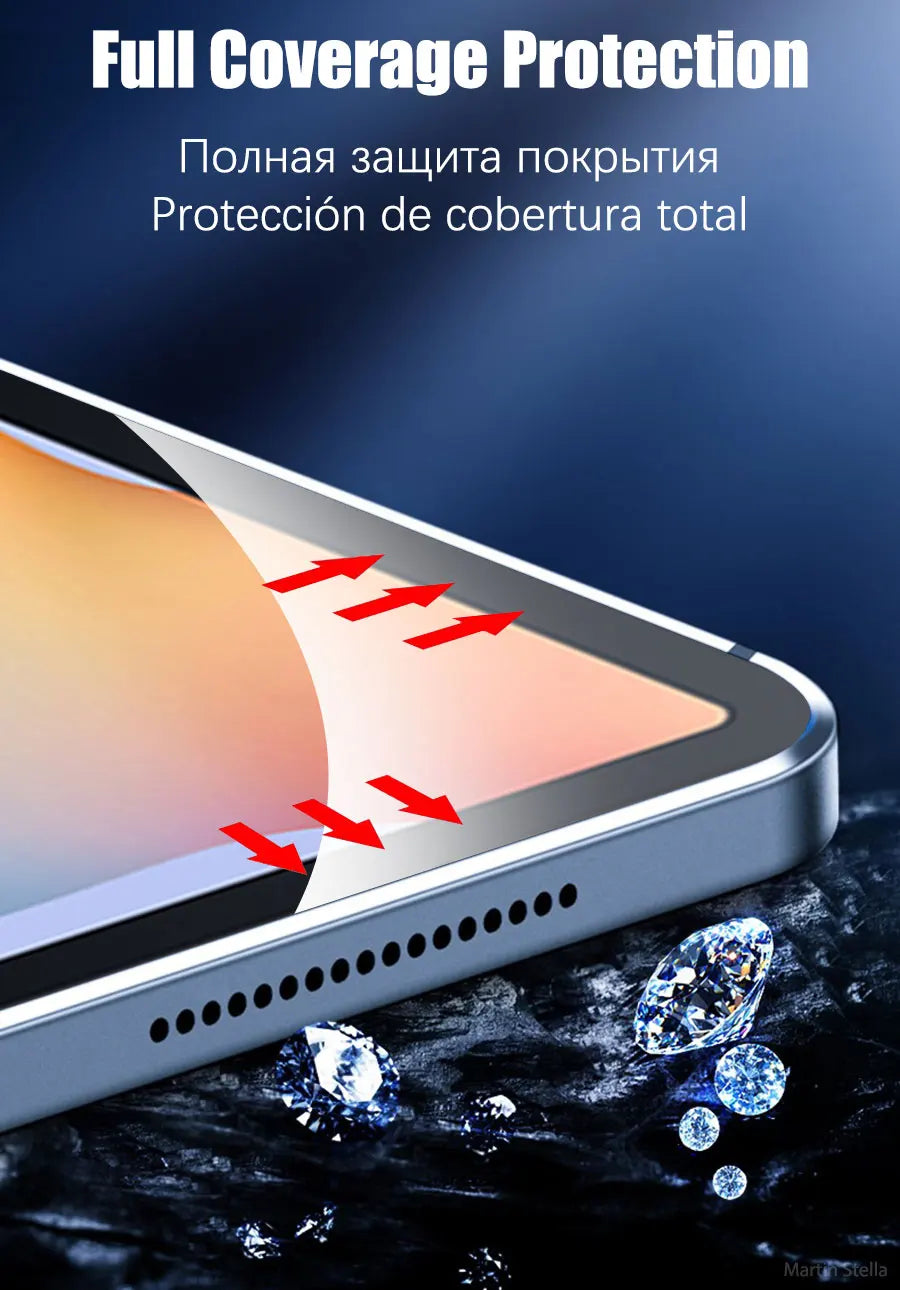 2 protectores de pantalla de vidrio templado para Samsung Galaxy Tab S8 Ultra Plus S6 Lite S7 Fe A7 Lite A8 S9 A9, accesorios para tabletas