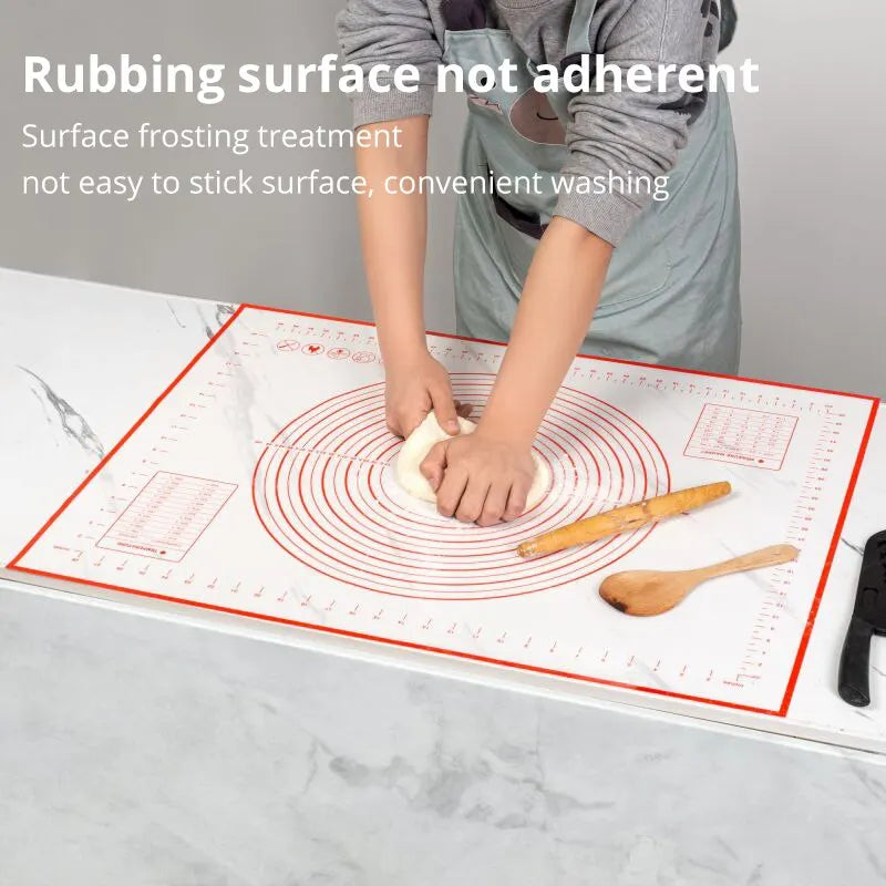 1Pc 40X50CM White And Red Silicone Kneading Dough Mat