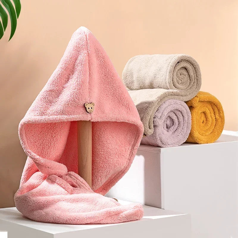 Microfiber Hair Towel Wrap, Anti Frizz Drying Cap for All