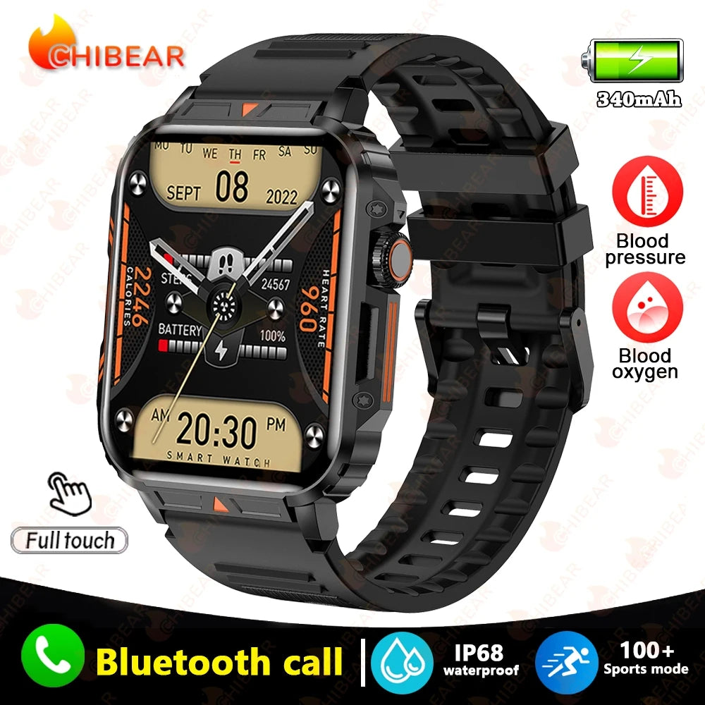 Military Outdoor GPS Sports Smart Watch Men 1.95 Inch Bluetooth Call Heart Rate Blood Oxygen for Android IOS