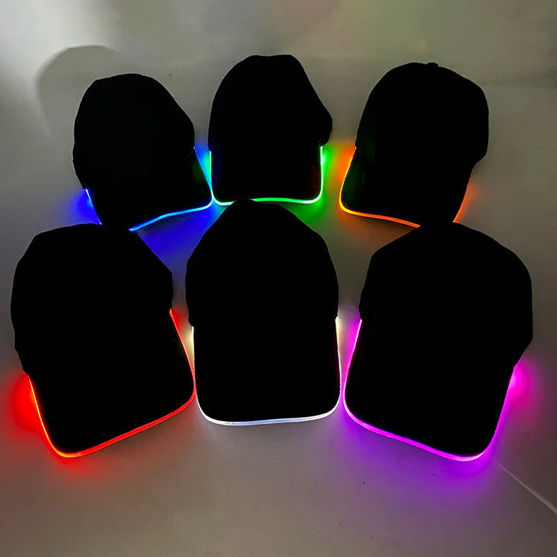 Adjustable LED Light Up Baseball Cap for Night Parties