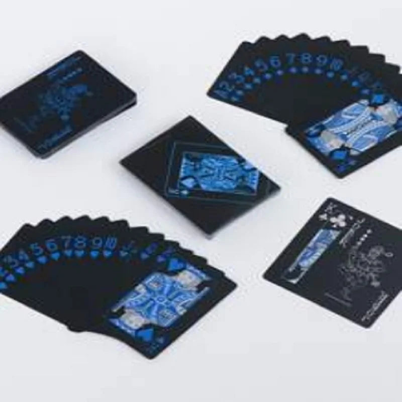 Black Gold Waterproof Plastic Playing Cards for Poker Games