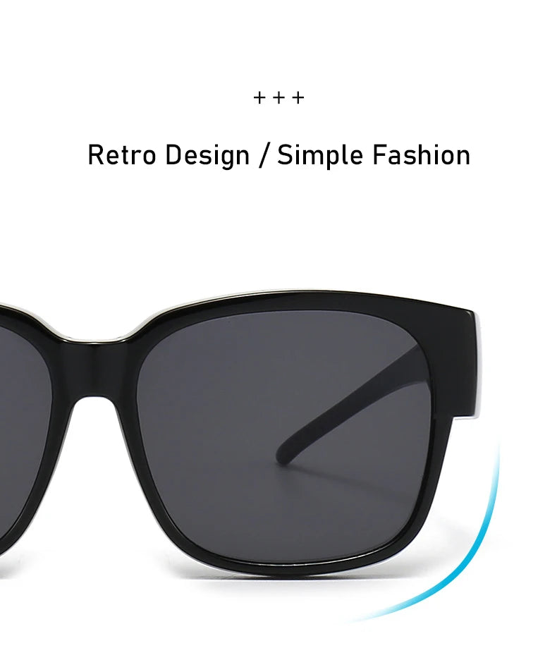 Men Women Polarized Sunglasses Over Myopia Glasses Vintage Outdoor Goggles