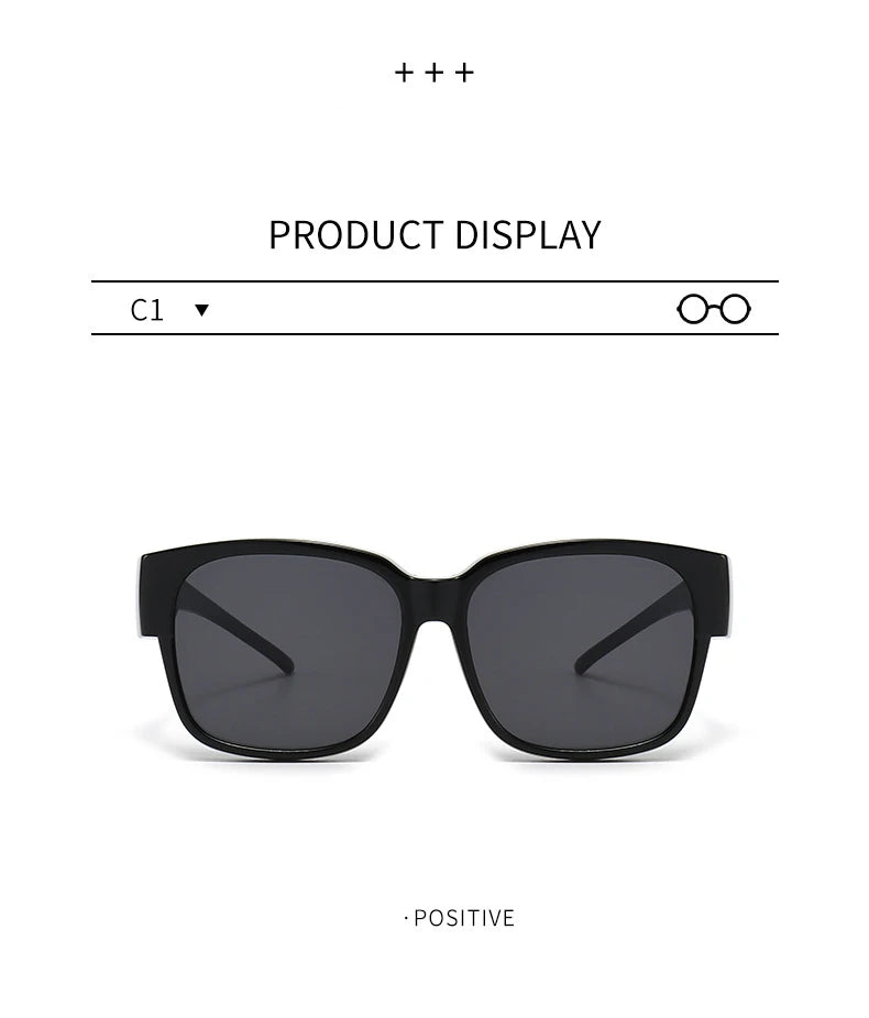 Men Women Polarized Sunglasses Over Myopia Glasses Vintage Outdoor Goggles