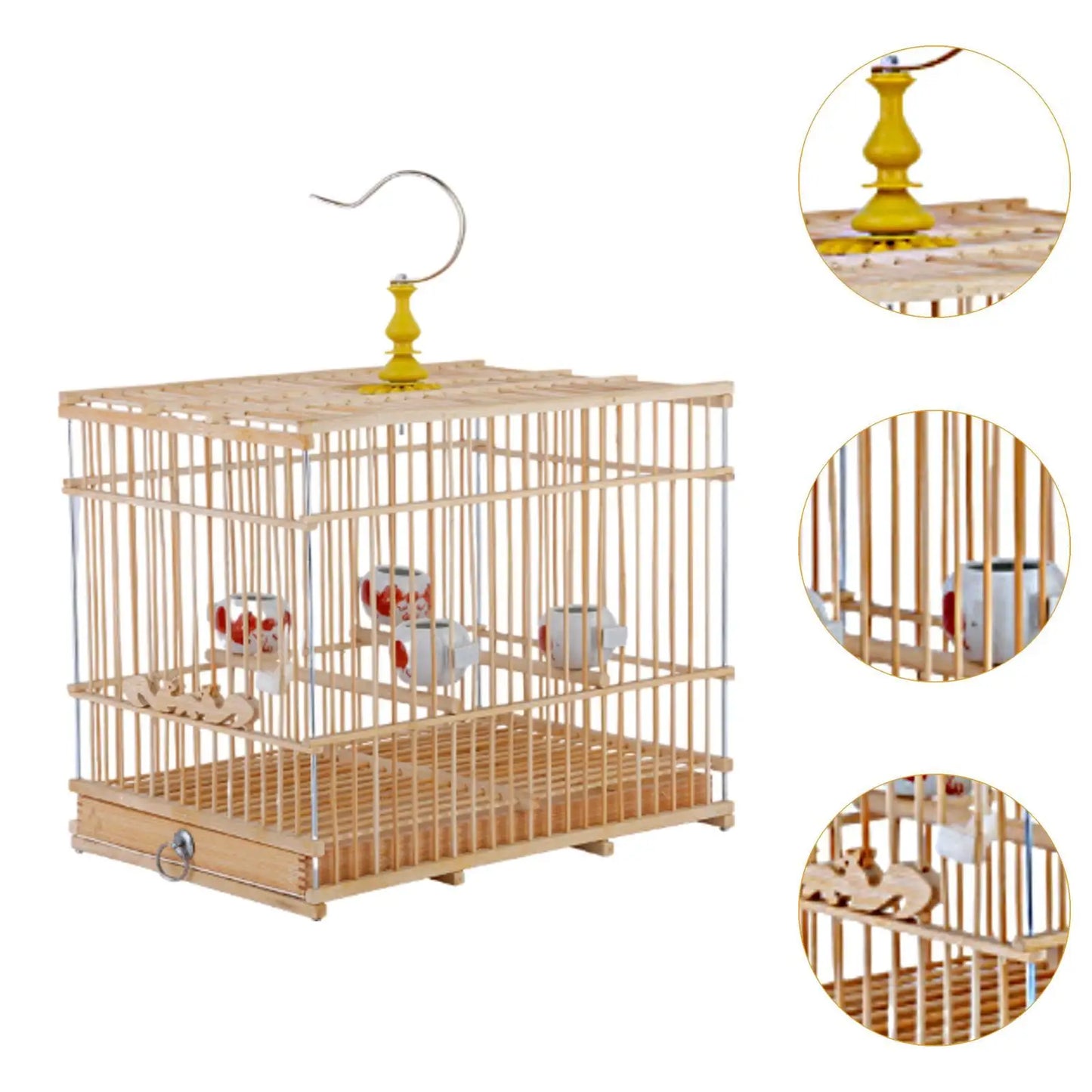 Bird Cage Birds Nest House with Food Cup Hanging Pet Supplies Parrot Stand Cage