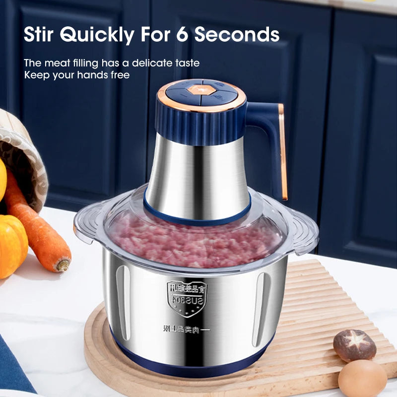 5L Electric Meat Grinder 304 Stainless Steel Food Crusher