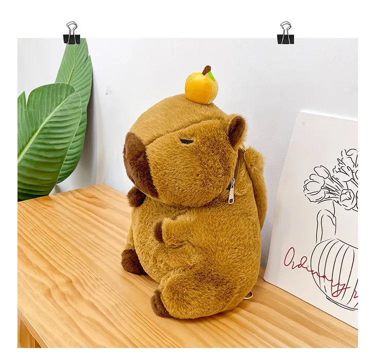 Capybara Plush Backpack Kawaii Mini Knapsack Bag for Kids