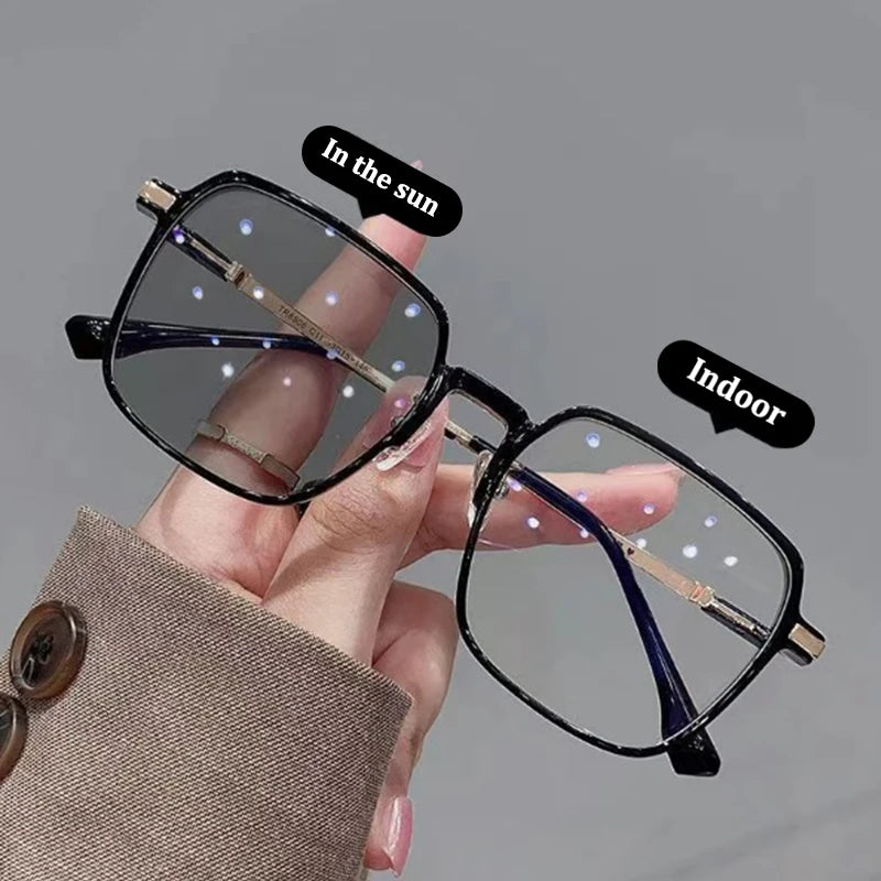 New Photochromic Anti Blue Light Glasses for Men Women
