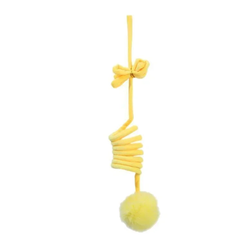 Pet Toy Funny Interactive Cat Stick Spring Rope Ball Plush Toy