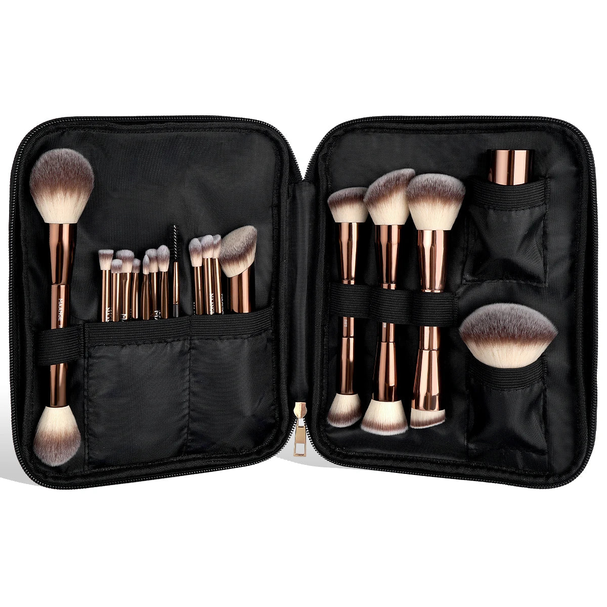 MAANGE 20 Piece Professional Makeup Brush Set with Dual Ended Brushes and Storage Bag
