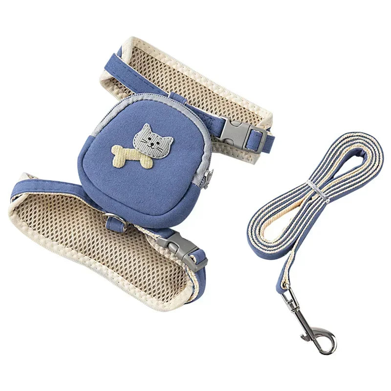 Dog Harness With Leash Set Backpack Bag Carrier Outdoor Adventure Large Small Pets Supplies Accessories Brand