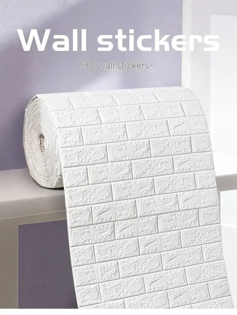 70cm*2m 3D Soft Foam Brick Wallpaper Roll Self Adhesive Decor