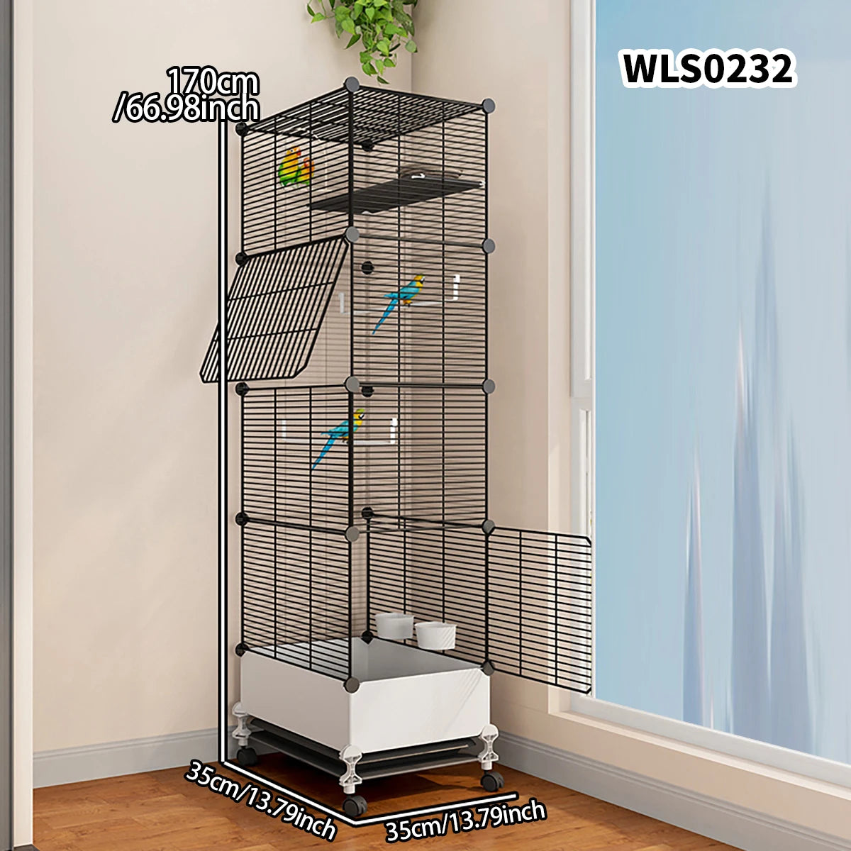 Household Bird Cage with Tray Large Tiger Skin Black Phoenix Peony Starling Special Parrot Cage New Luxury House