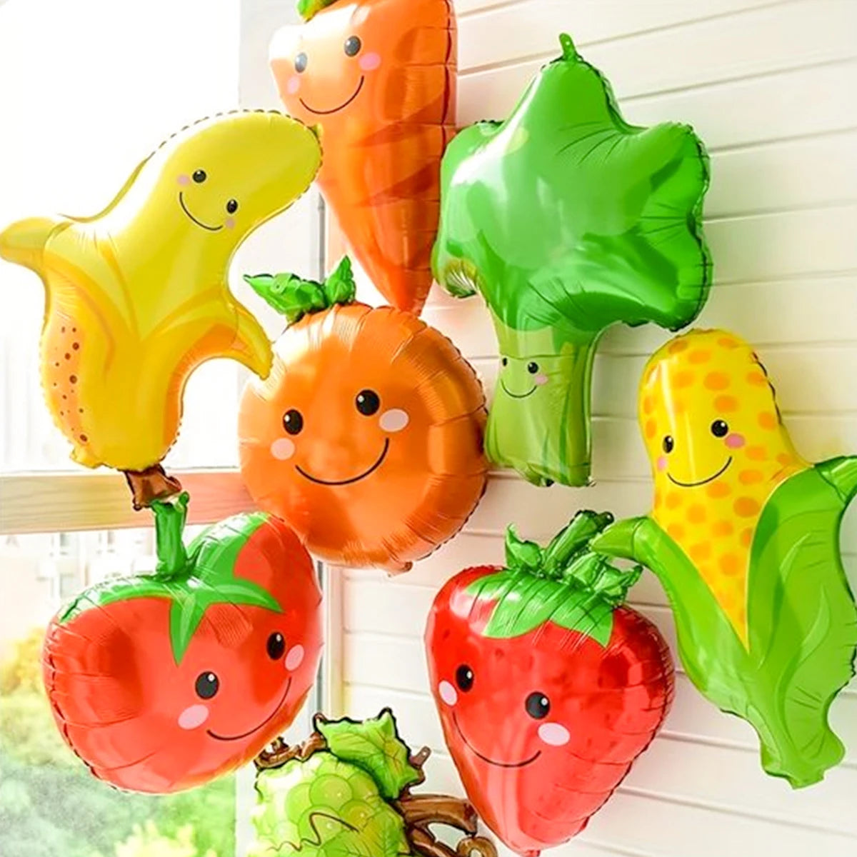 1/7pcs Fruit and Vegetable Balloons for Birthday Baptism Party