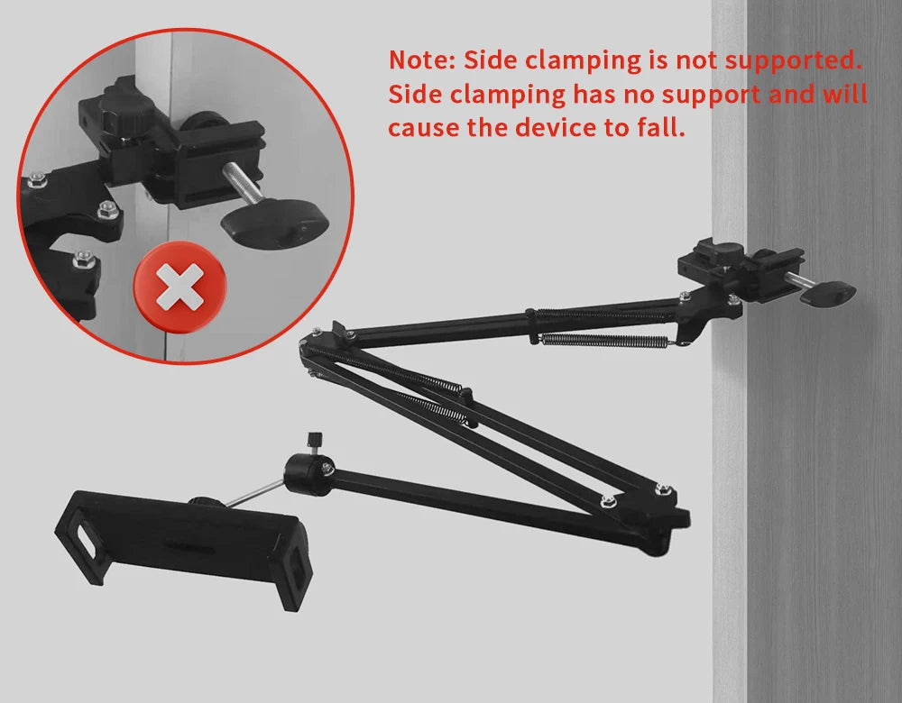 Tablet Holder for Bed with 90cm Metal Arm 360 Degree Rotation