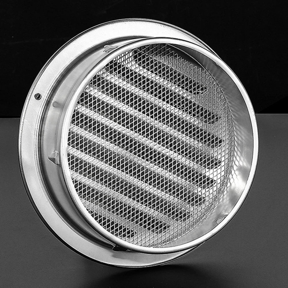 1 rejilla de ventilación de acero inoxidable redonda de 70-300 mm para ventilación de paredes exteriores del hogar, protección contra insectos