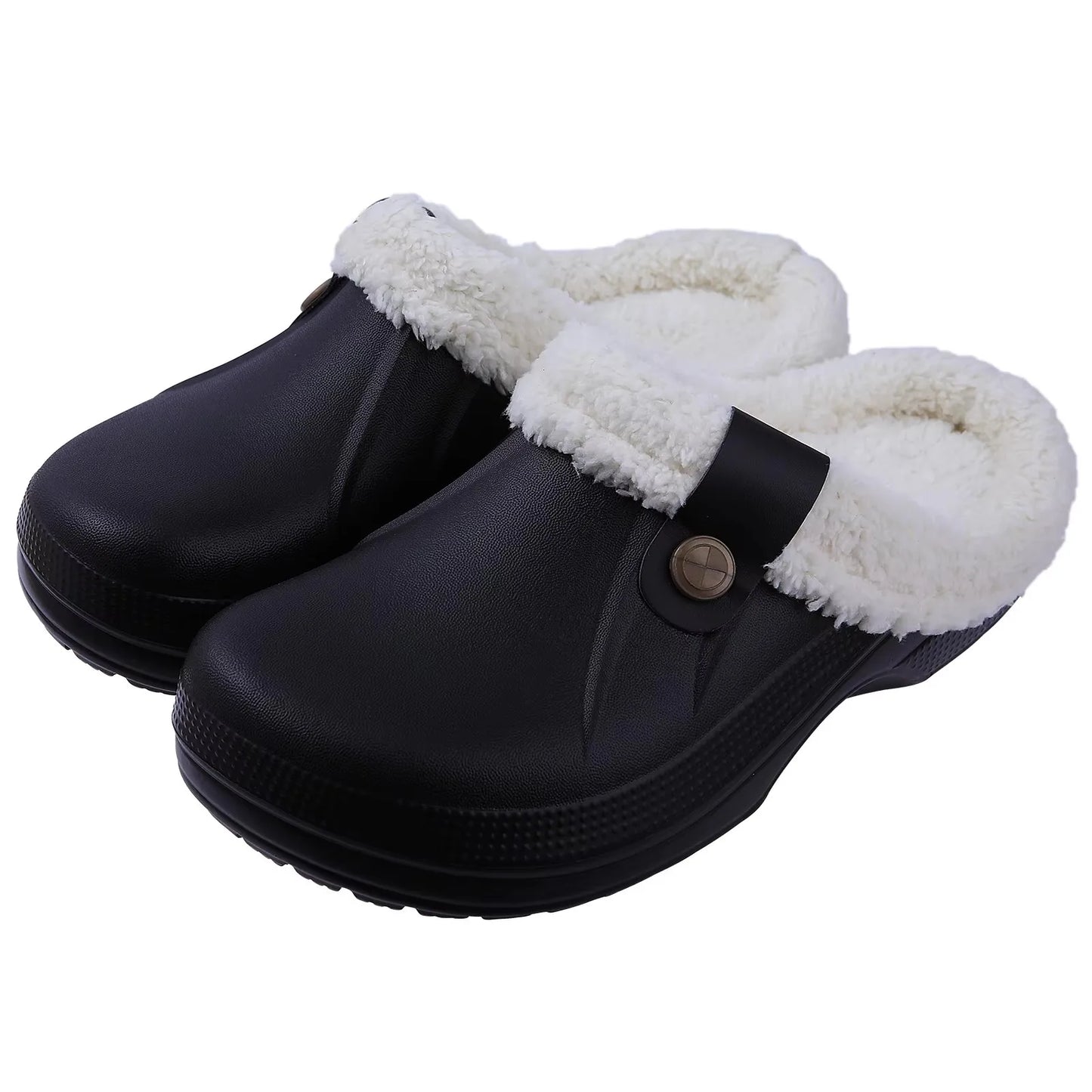 Crestar Women and Men Fur Lined Clogs Memory Foam Slippers