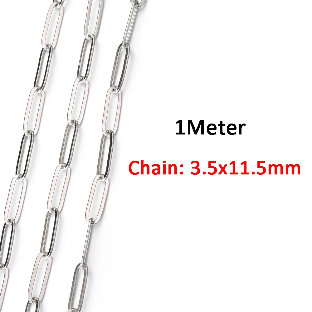 2 Meters/1 Meter High Quality Gold Color Stainless Steel Chain for DIY Jewelry Making