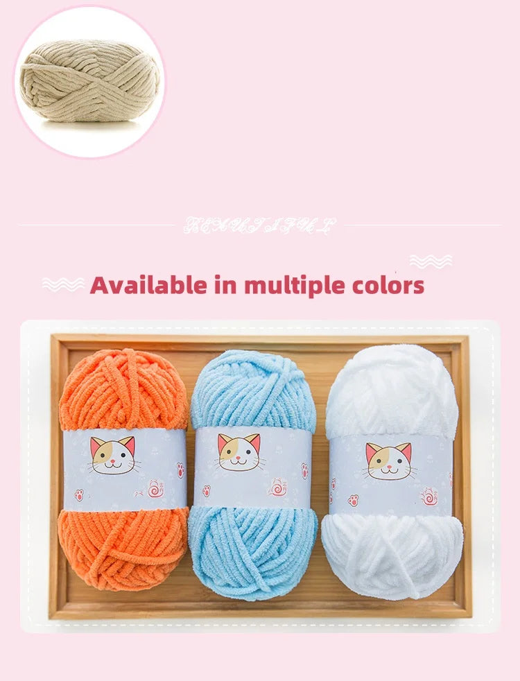 50g Polyester Cute Yarn Ball for Warm Velvet Crochet Scarf